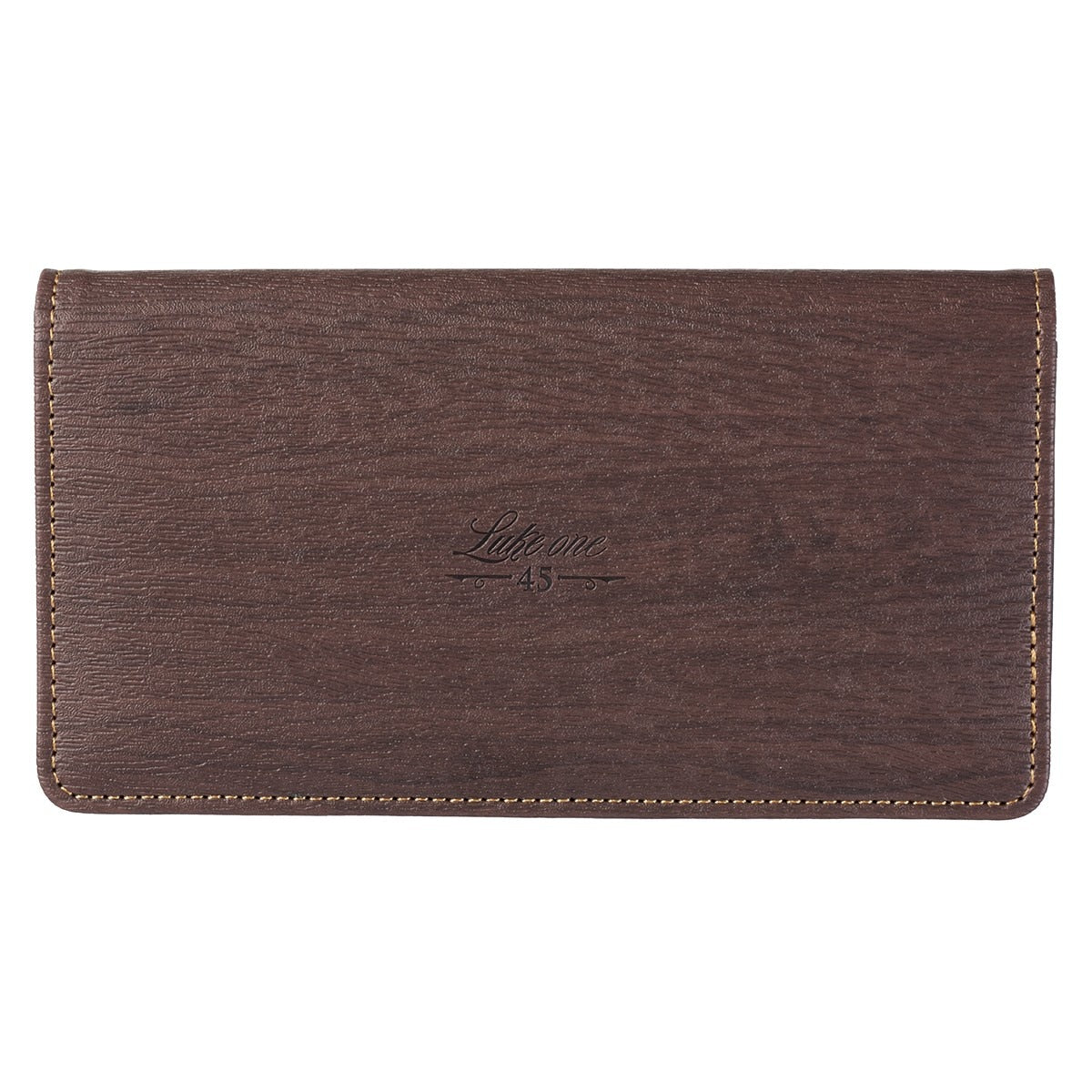 Blessed Blue Faux Leather Checkbook Wallet - Luke 1:45