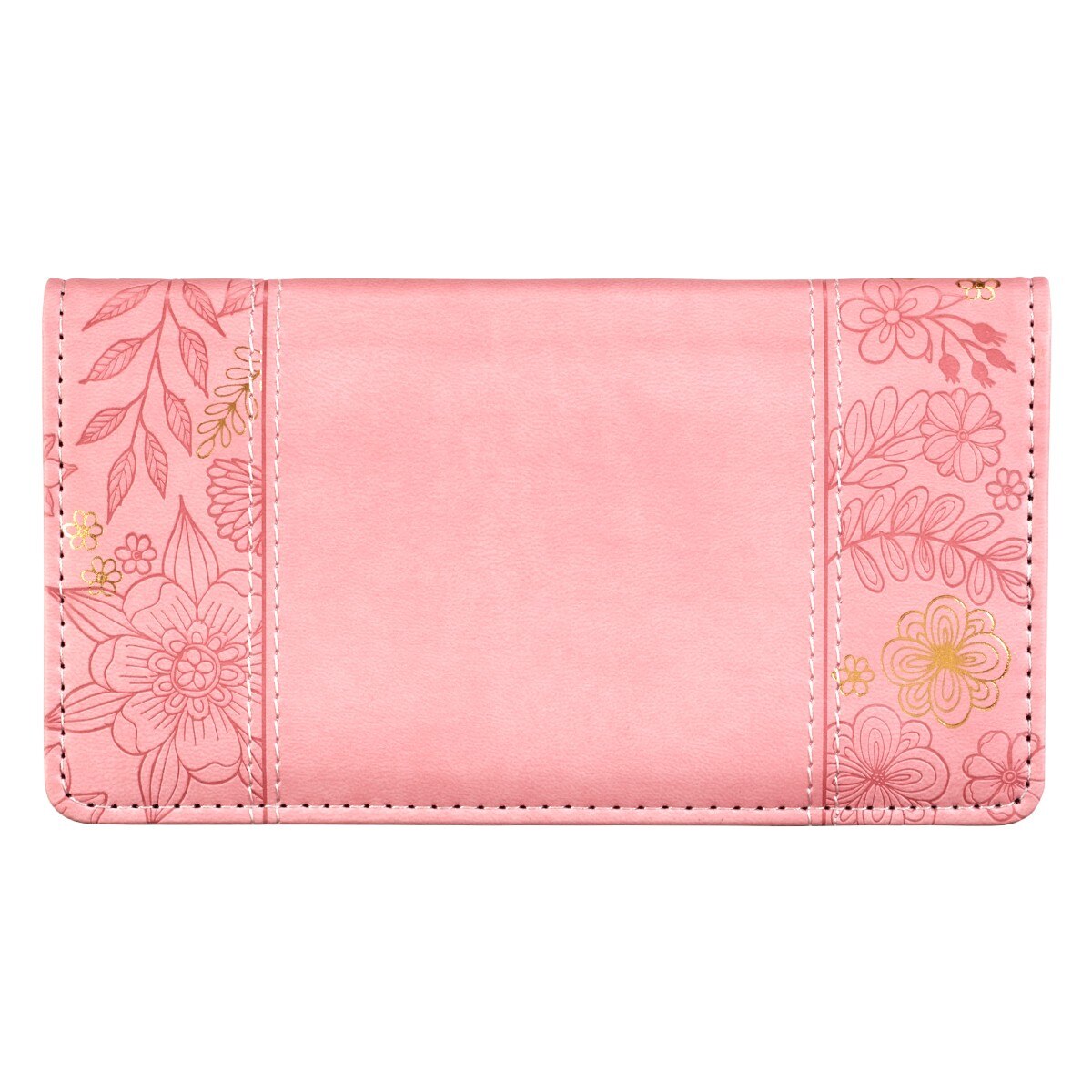 All Things Through Christ Pink Floral Faux Leather Checkbook Wallet - Philippians 4:13
