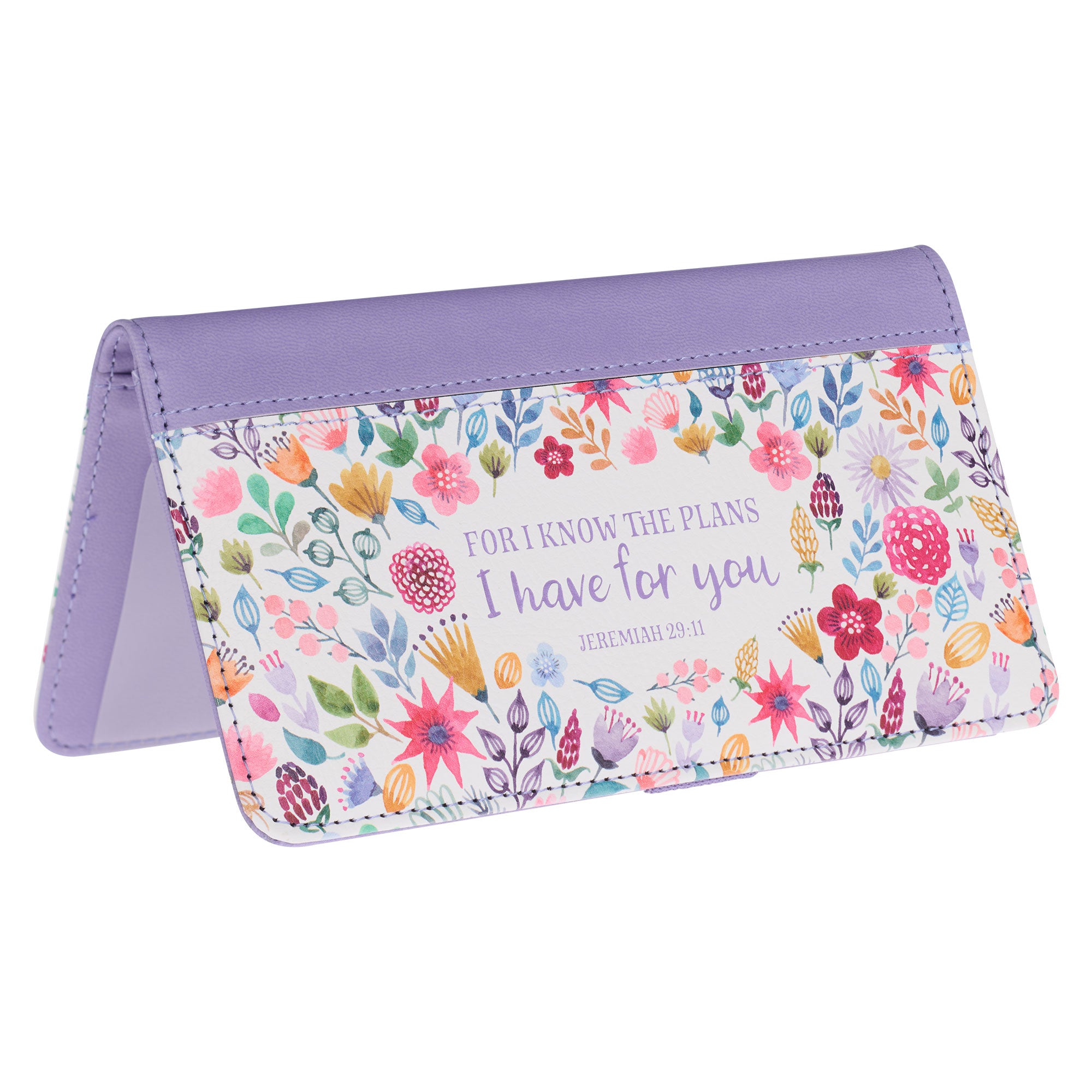 For I Know the Plans I Have For You Two-Toned Faux Leather Checkbook - Jeremiah 29:11