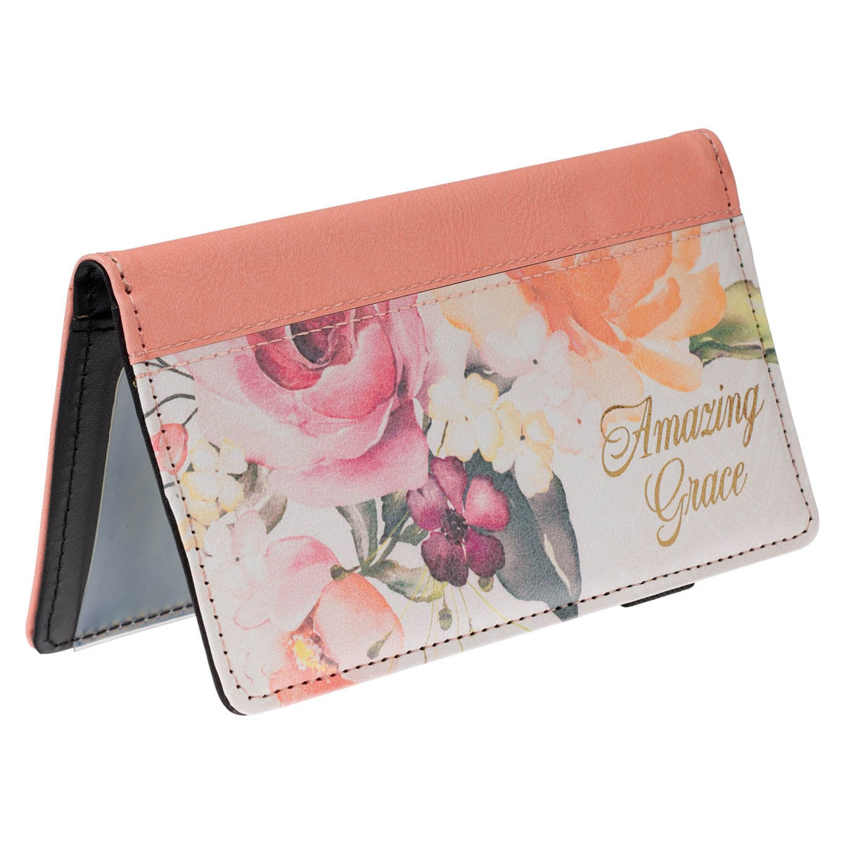 Amazing Grace Rose Pink Faux Leather Checkbook Wallet
