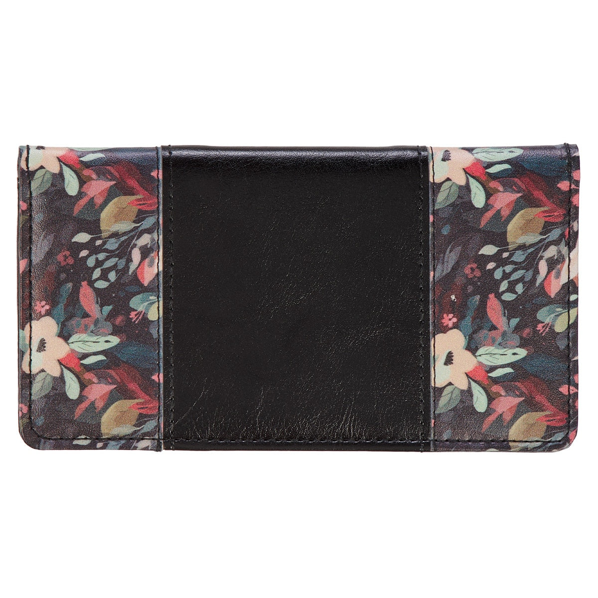 Hope and a Future Midnight Botanical Faux Leather Checkbook Wallet - Jeremiah 29:11