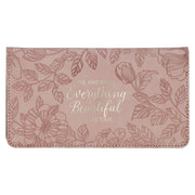 Everything Beautiful Blush Floral Faux Leather Checkbook Wallet Ecclesiastes 3:11