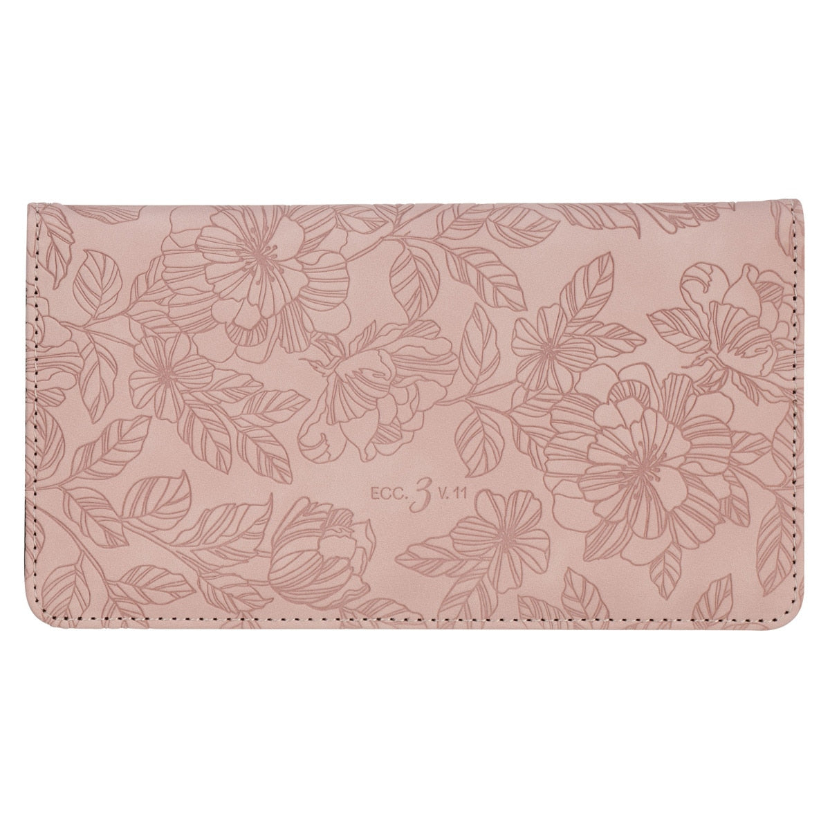 Everything Beautiful Blush Floral Faux Leather Checkbook Wallet Ecclesiastes 3:11