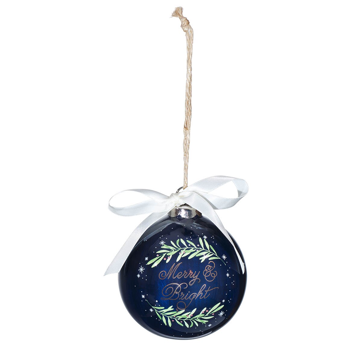 The Merry and Bright Blue Ceramic Christmas Ornament