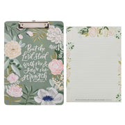 The Lord Stood With Me Green Garden Clipboard and Notepad – 2 Timothy 4:17