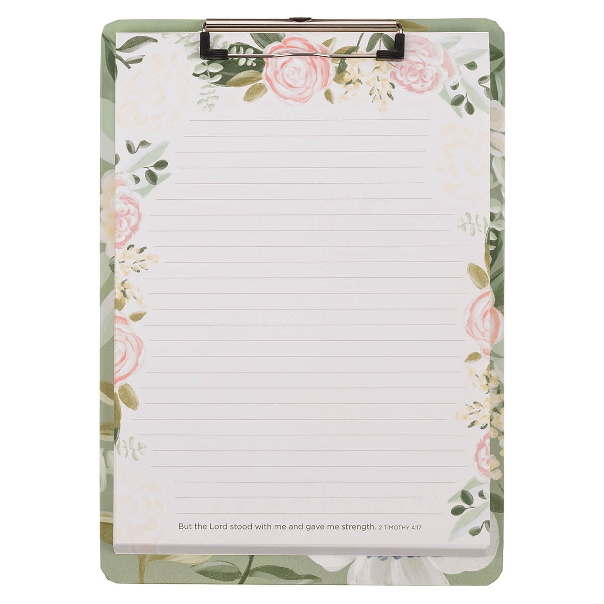 The Lord Stood With Me Green Garden Clipboard and Notepad – 2 Timothy 4:17
