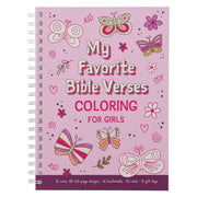 My Favorite Bible Verses Pink Wirebound Coloring Book for Girls 