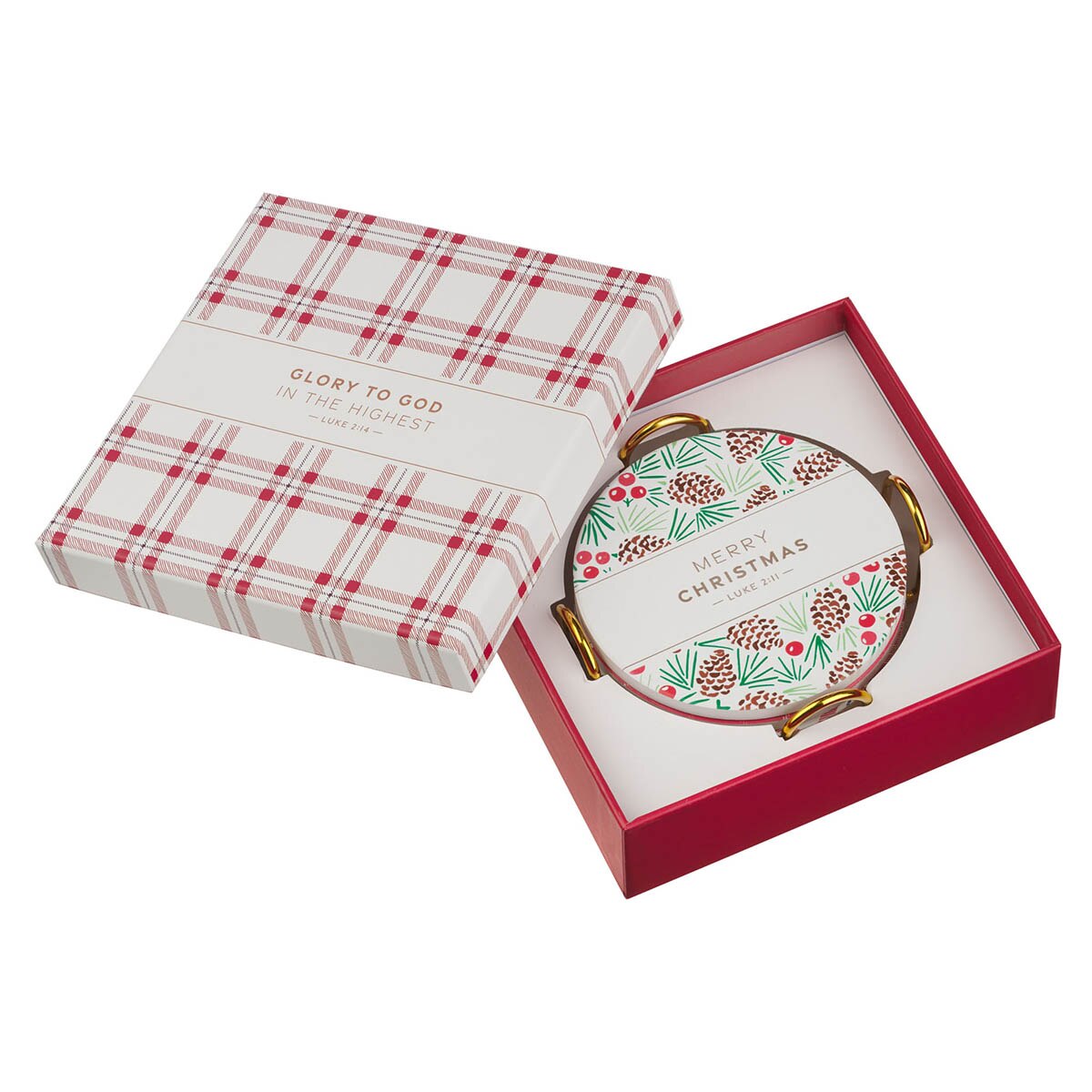 Merry Christmas Ceramic Coaster Set