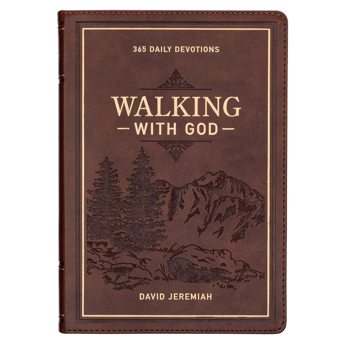 Walking With God Large Print Brown Faux Leather Devotional
