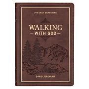 Walking With God Large Print Brown Faux Leather Devotional