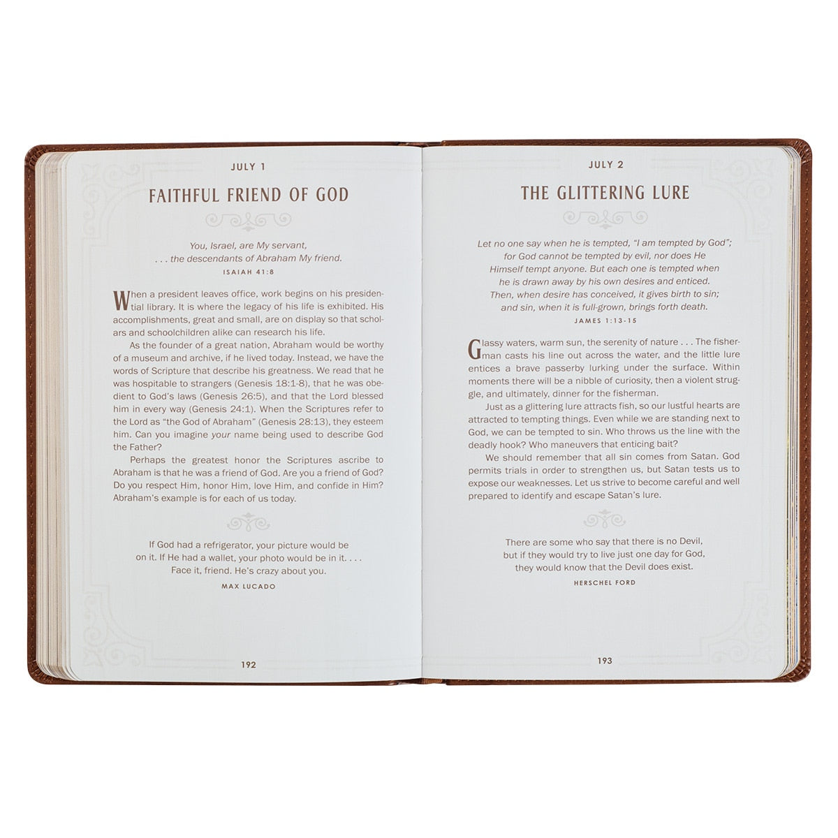 Walking With God Large Print Brown Faux Leather Devotional