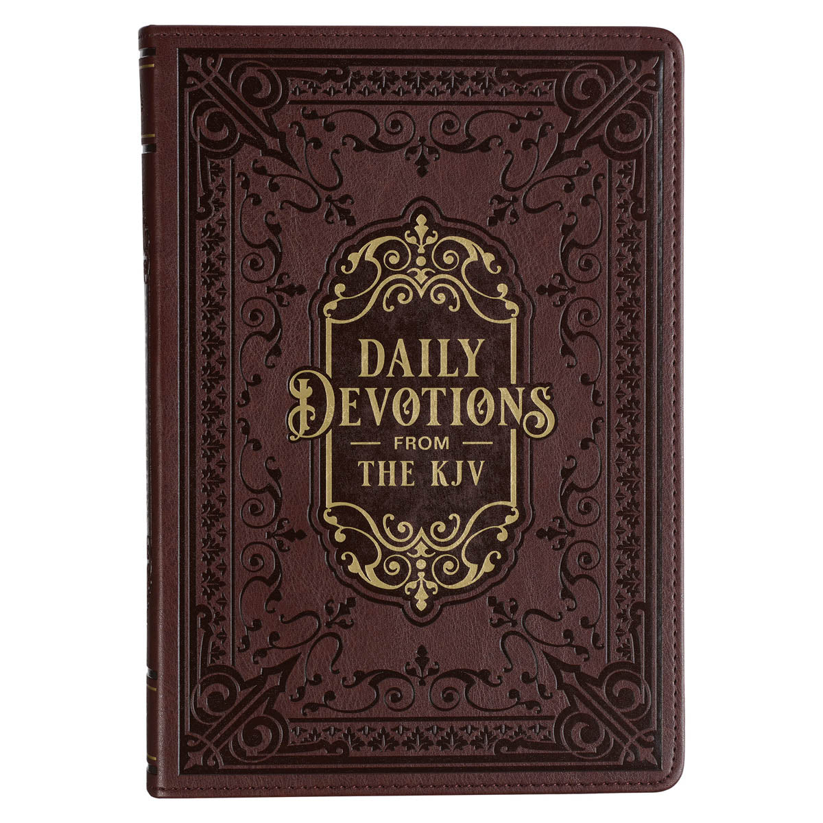 Large Print Edition Daily Devotions from the KJV Brown Faux Leather Devotional