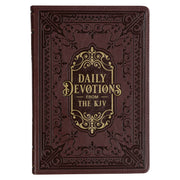 Large Print Edition Daily Devotions from the KJV Brown Faux Leather Devotional