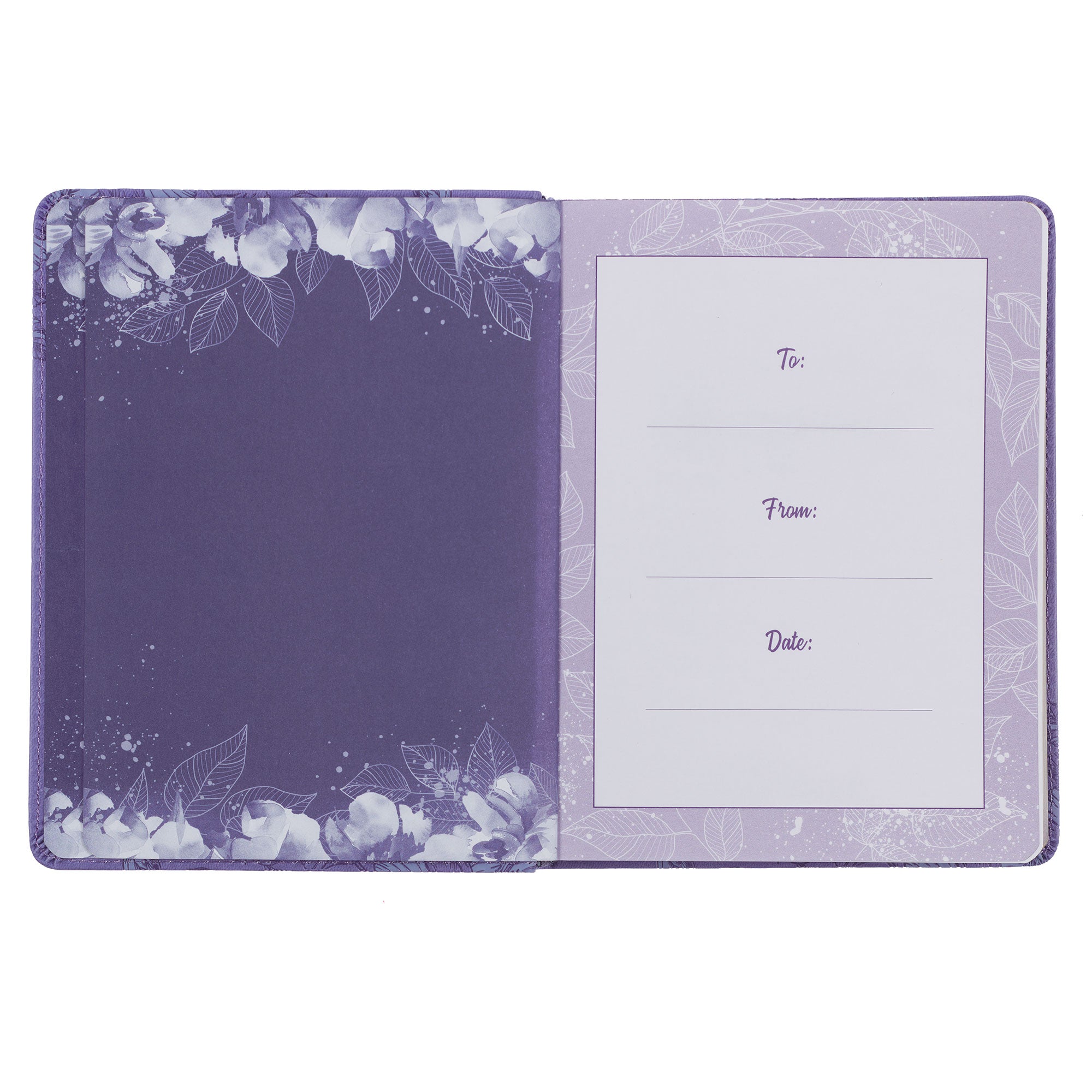 Strong and Courageous Purple Faux Leather Devotional