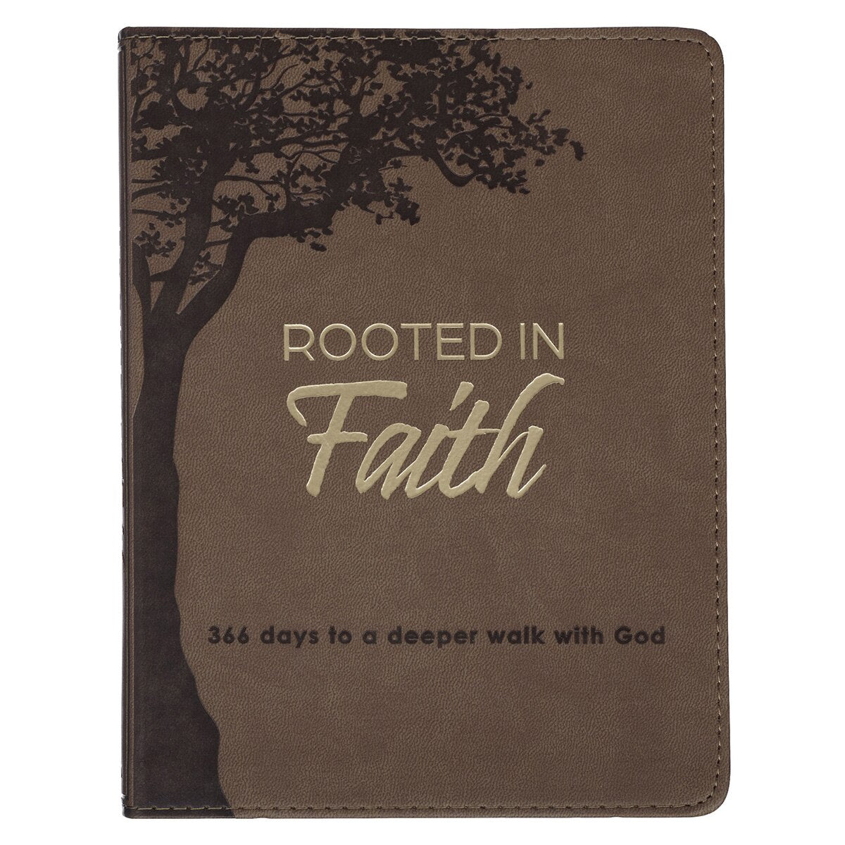Rooted in Faith Brown Faux Leather Devotional