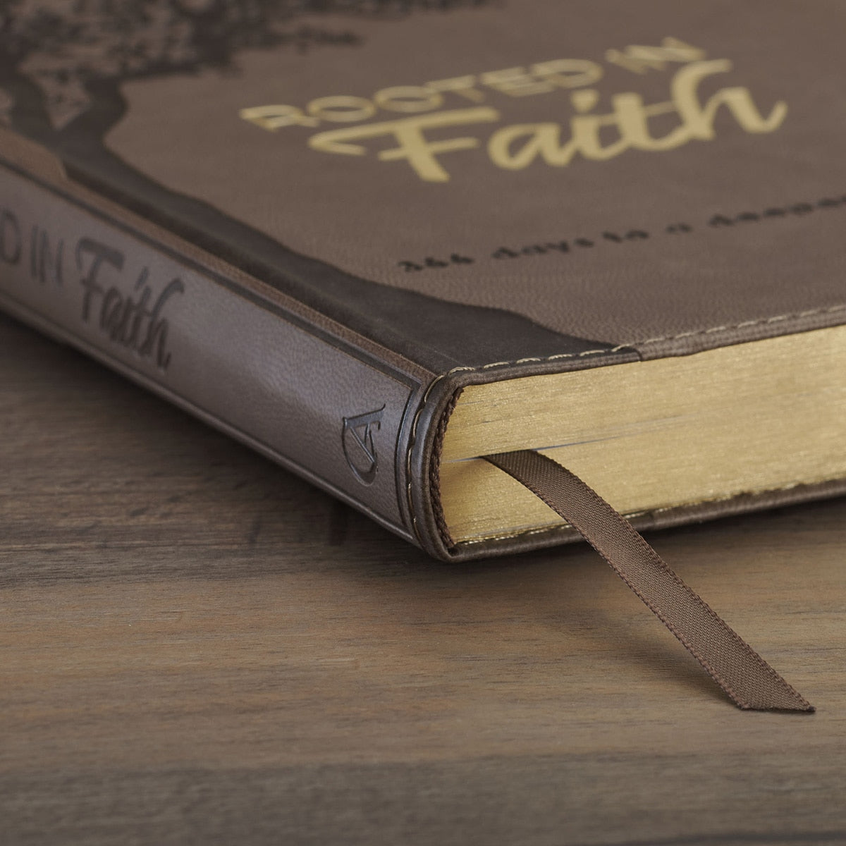 Rooted in Faith Brown Faux Leather Devotional