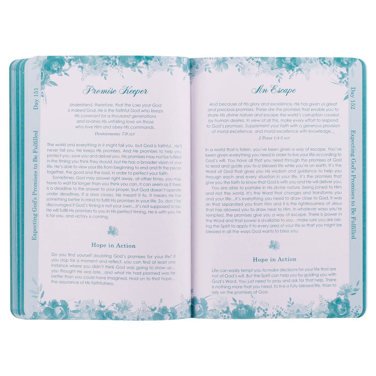 Living a Hope-Filled Life Blue Floral Softcover Devotional