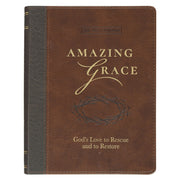 Amazing Grace Two-Tone Brown Faux Leather Daily Devotional