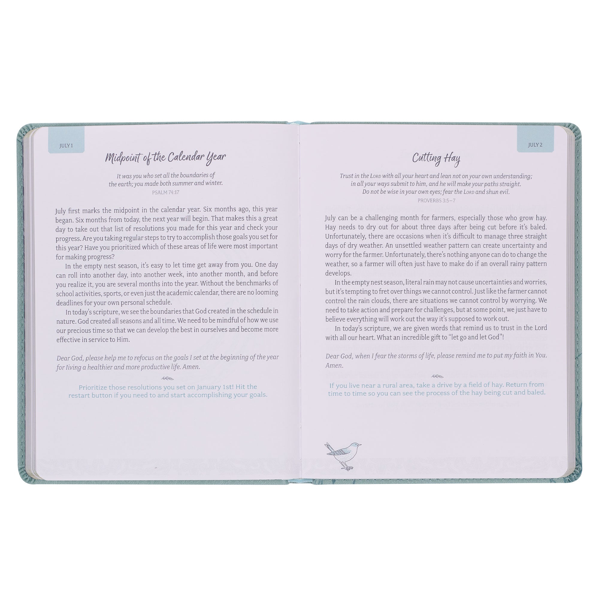 Daily Hope for the Empty Nest Dusty Teal Faux Leather Devotional