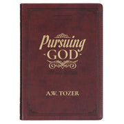 Pursuing God Saddle Tan Faux Leather Devotional Large Print Edition