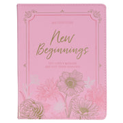 New Beginnings Pink Floral Faux Leather Devotional