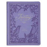 Trusting in God Lavender Faux Leather Devotional