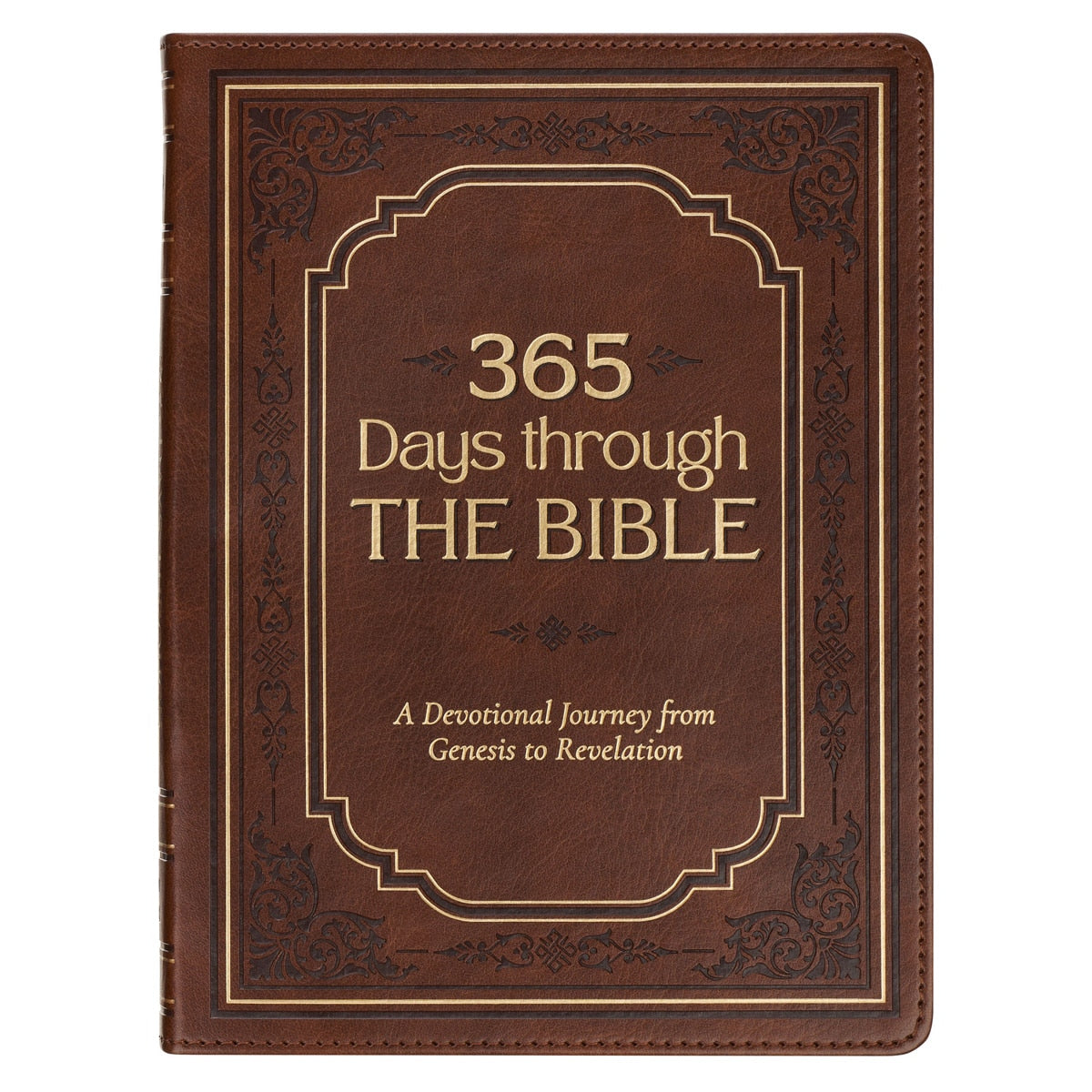 365 Days through the Bible Chestnut Brown Faux Leather Daily Devotional