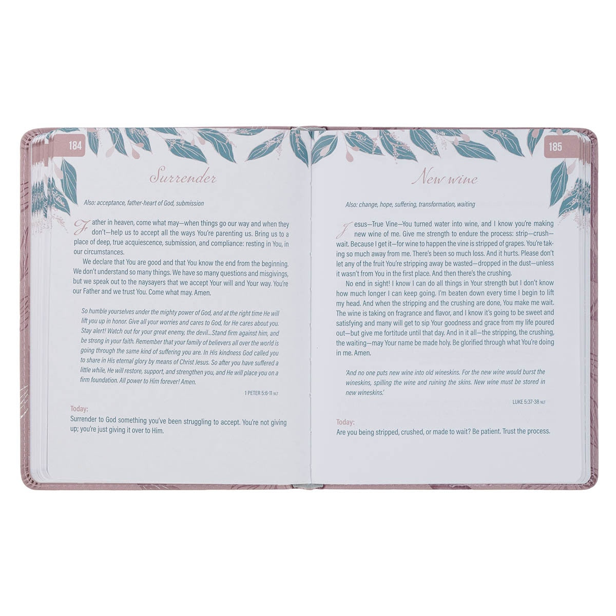 Prayers for a Woman’s Heart Dusty Pink Faux Leather Devotional