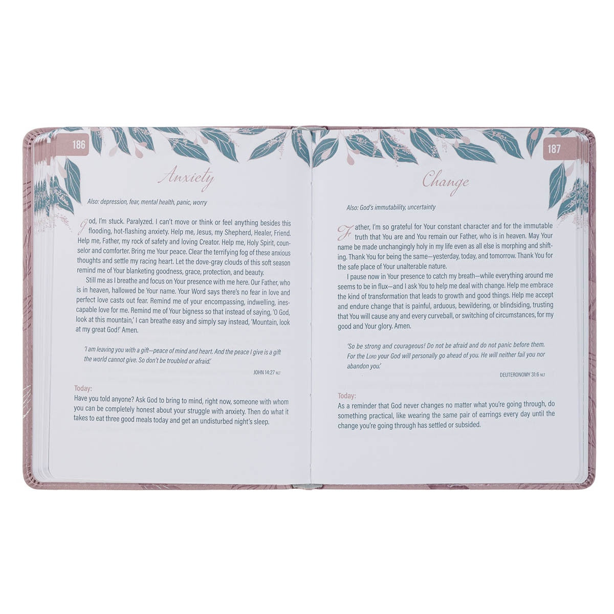 Prayers for a Woman’s Heart Dusty Pink Faux Leather Devotional