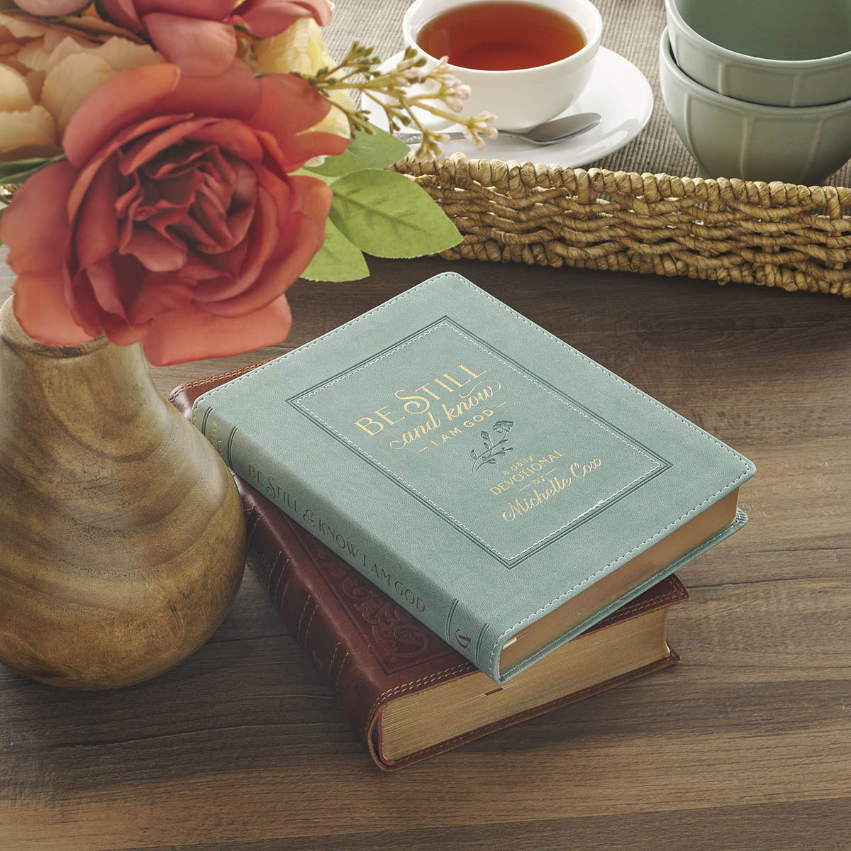 Be Still and Know I Am God Dusty Teal Faux Leather Devotional