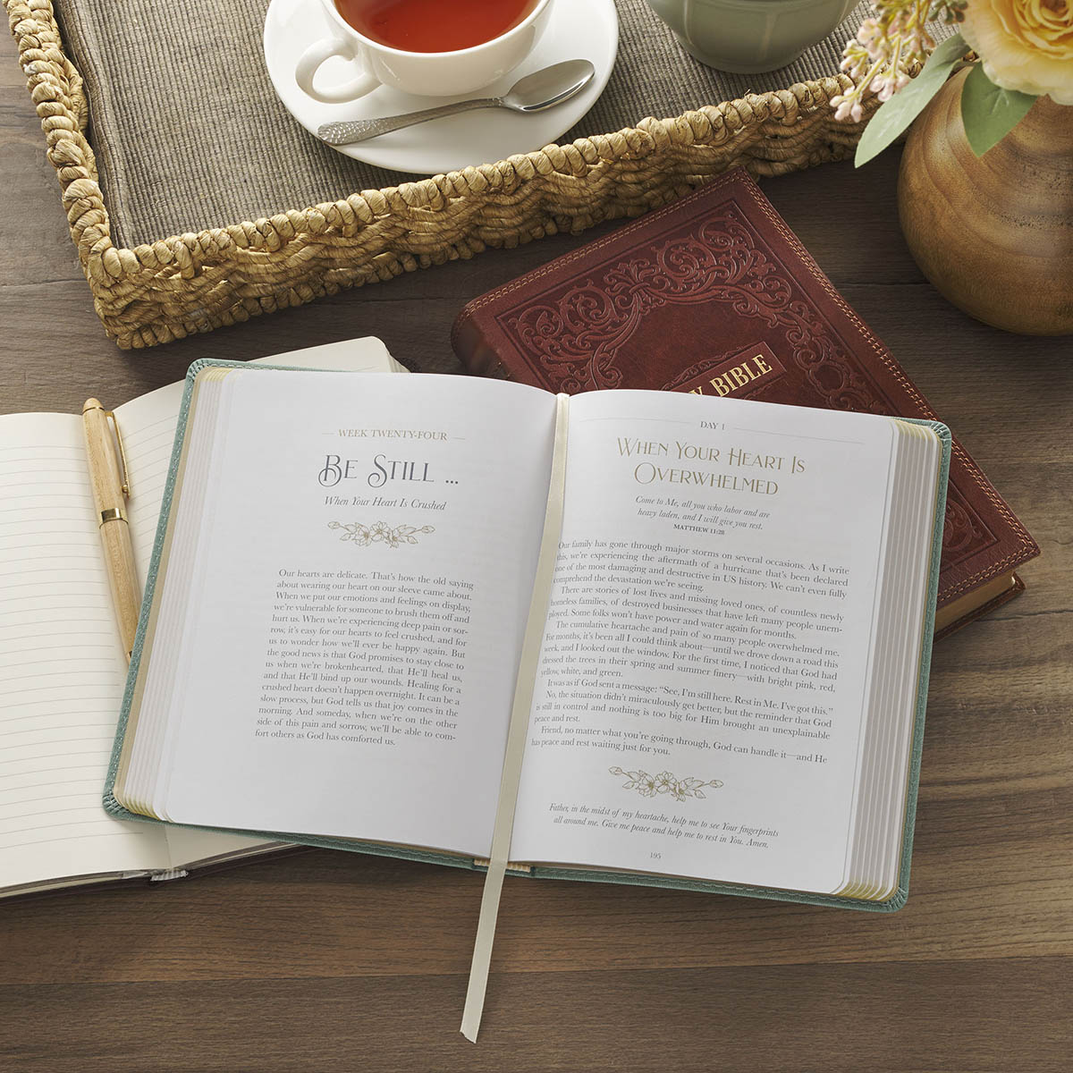 Be Still and Know I Am God Dusty Teal Faux Leather Devotional