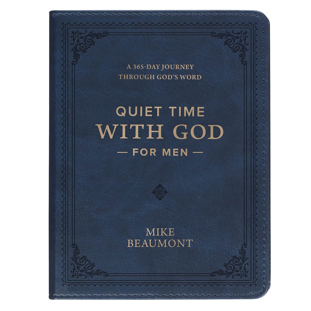 Quiet Time with God for Men Navy Blue Faux Leather Devotional