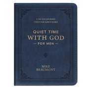Quiet Time with God for Men Navy Blue Faux Leather Devotional
