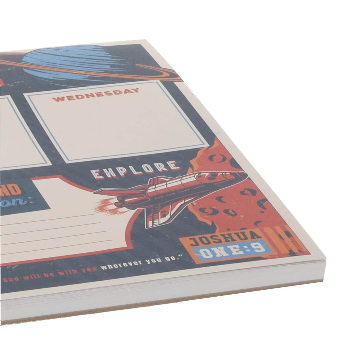 Strong and Courageous Undated Planner Pad for Boys - Joshua 1:9