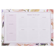 Thankful Grateful Blessed Floral Weekly To-Do List Planner Pad