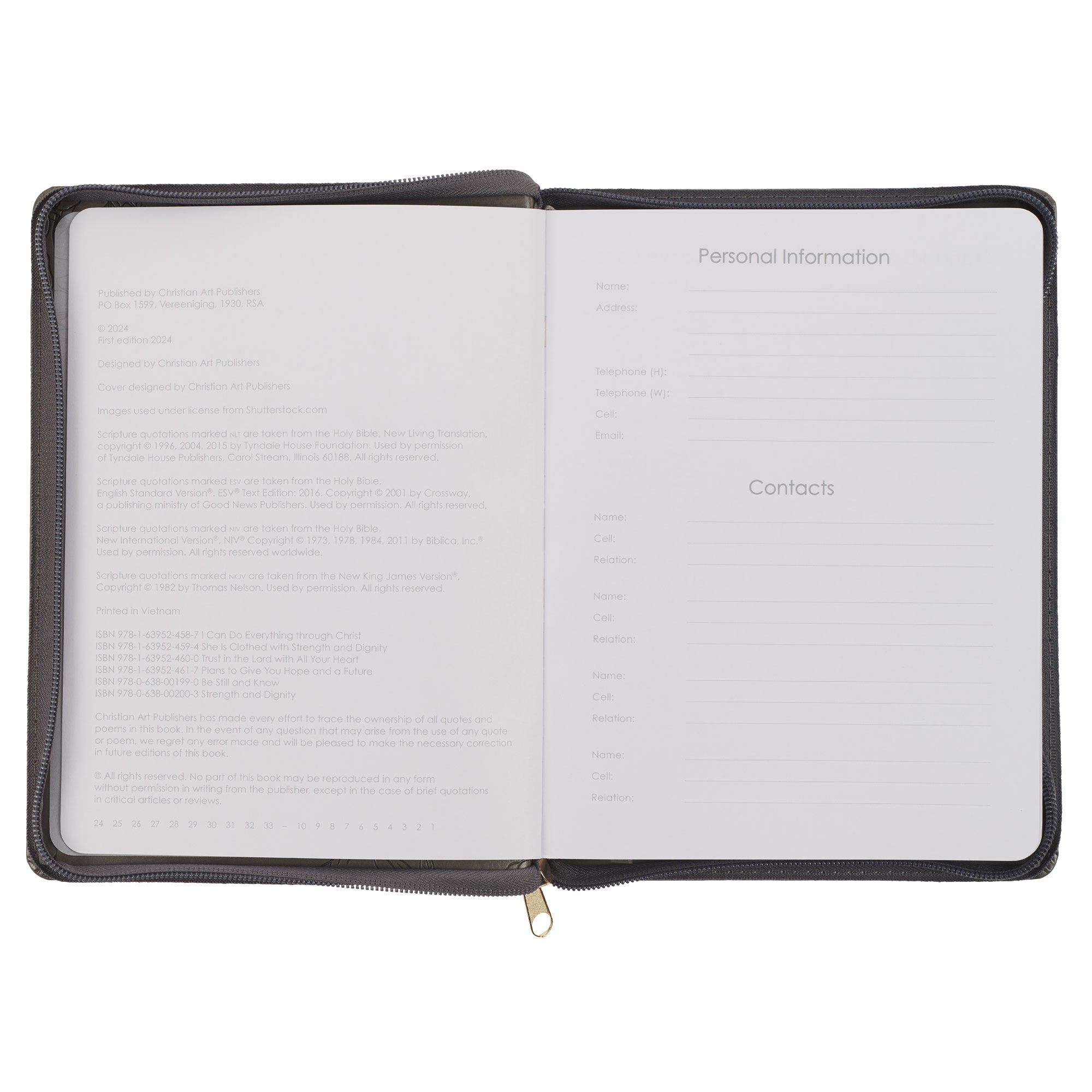 2025 Strength and Dignity Brown Faux Leather 18-Month Planner for Women  - Proverbs 31:25