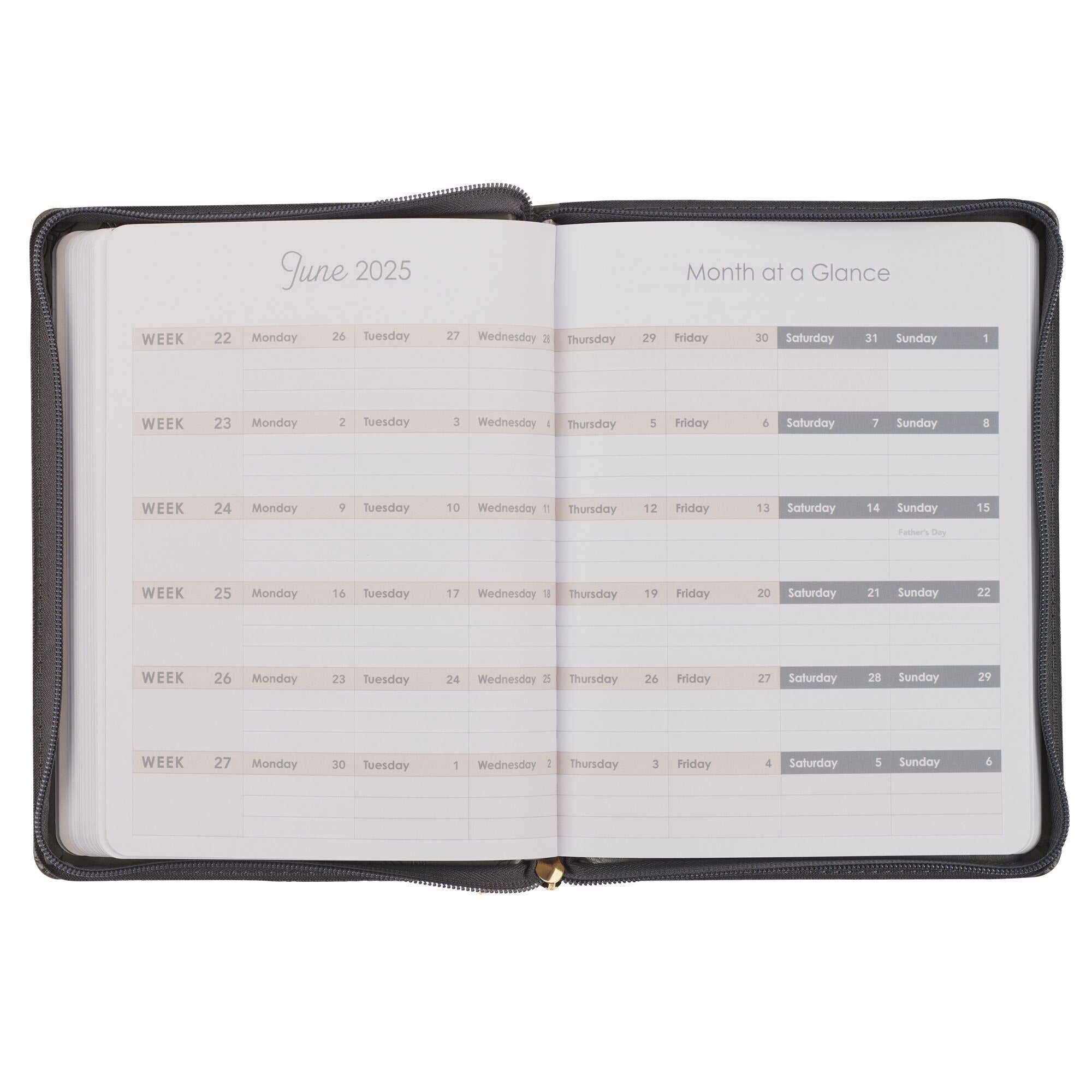 2025 Strength and Dignity Brown Faux Leather 18-Month Planner for Women  - Proverbs 31:25