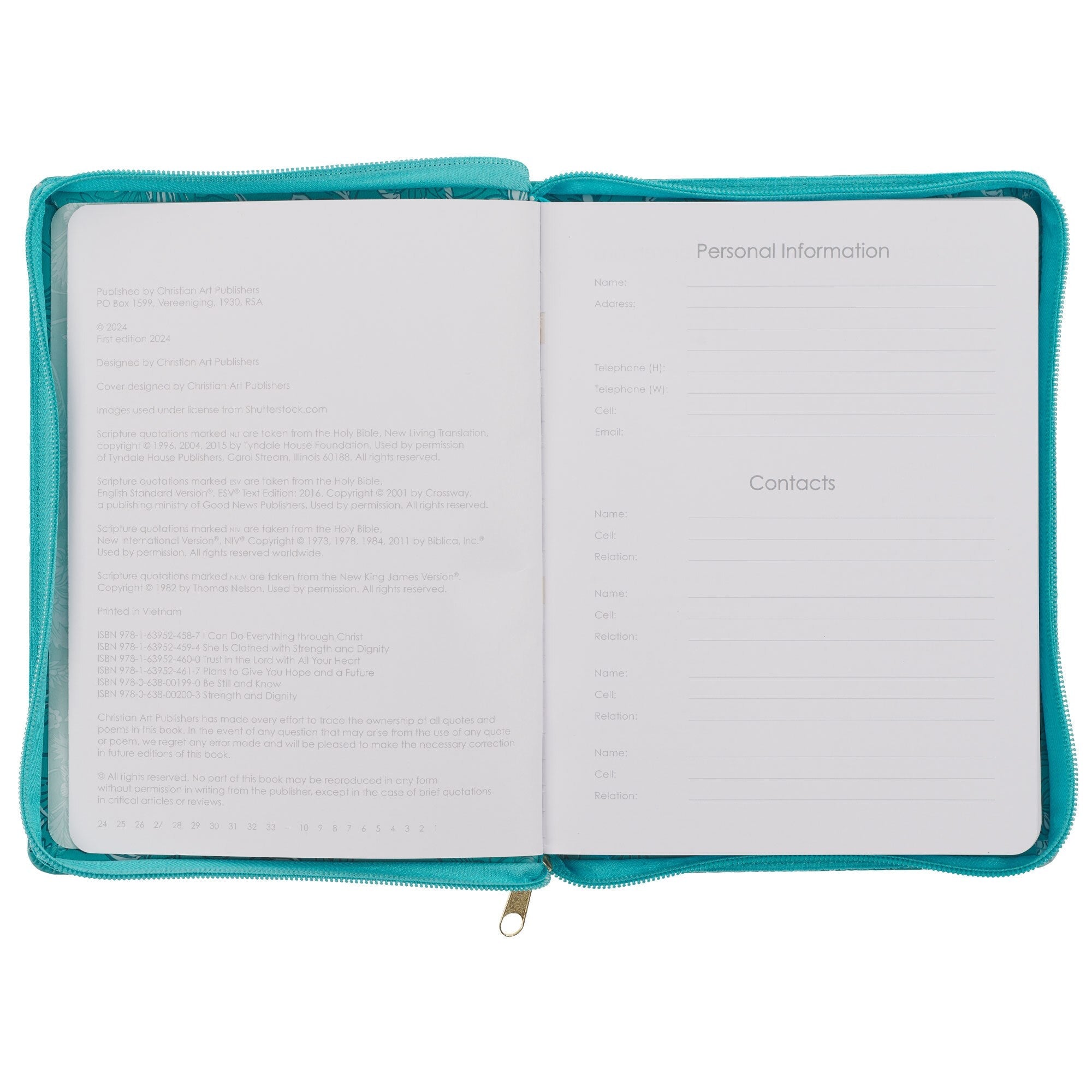 Trust in the Lord Teal Faux Leather 2025 Large 18-month Planner for W