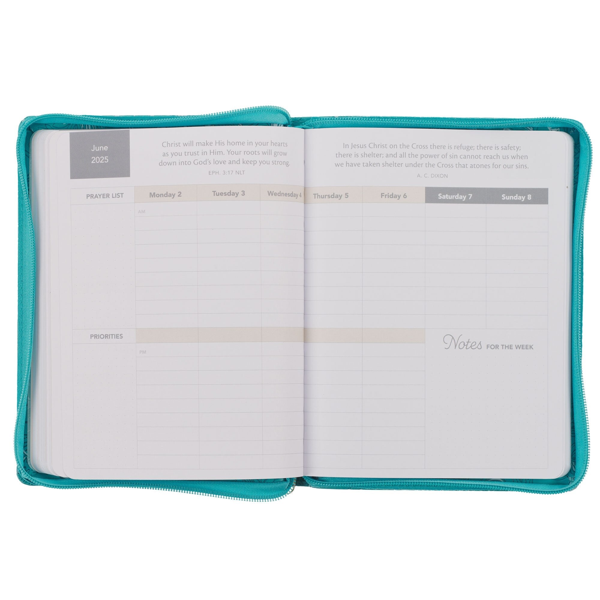Trust in the Lord Teal Faux Leather 2025 Large 18-month Planner for W