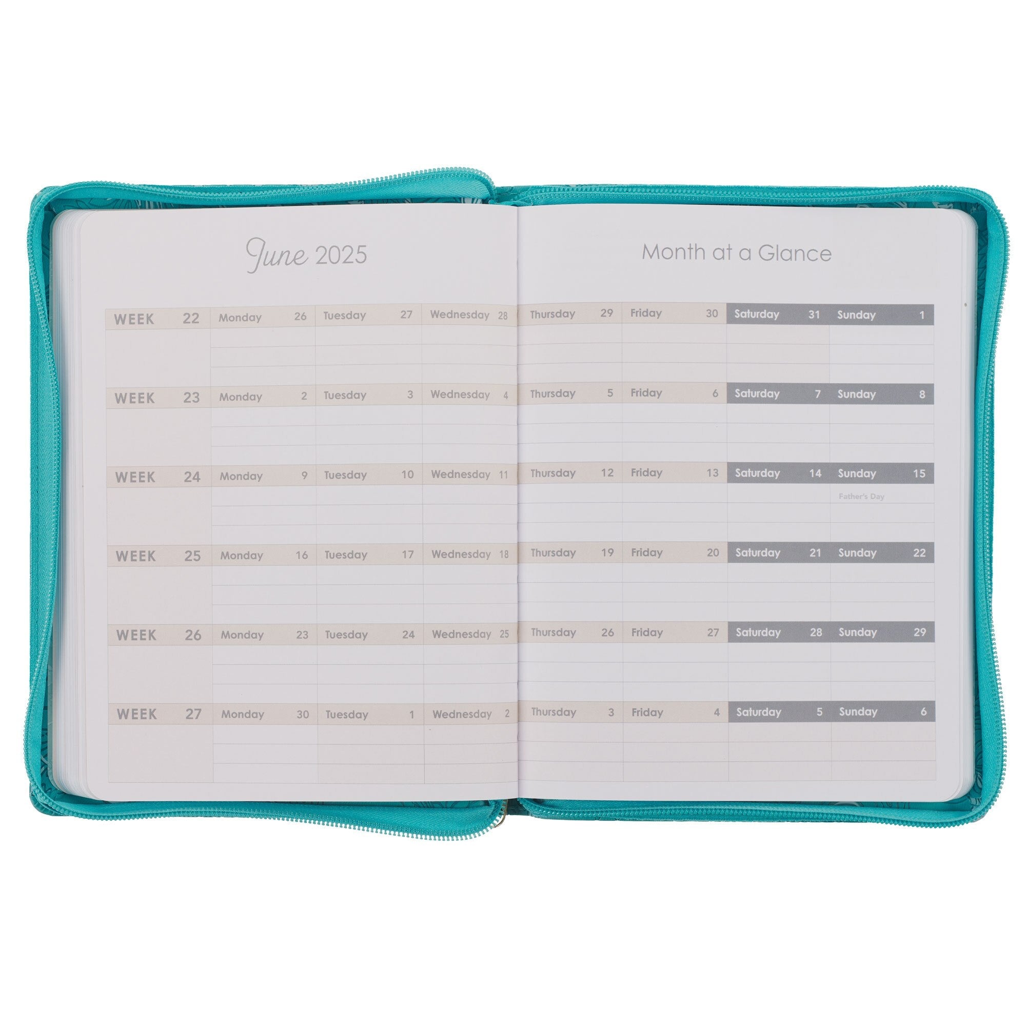 Trust in the Lord Teal Faux Leather 2025 Large 18-month Planner for W