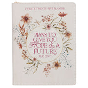 Hope and a Future Pink Faux Leather 2025 Large 18-month Planner for Women - Jeremiah 29:11