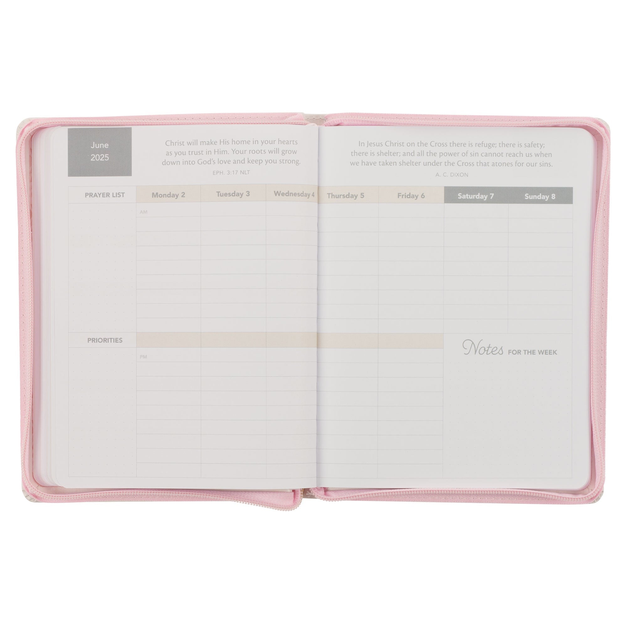 Hope and a Future Pink Faux Leather 2025 Large 18-month Planner for Women - Jeremiah 29:11