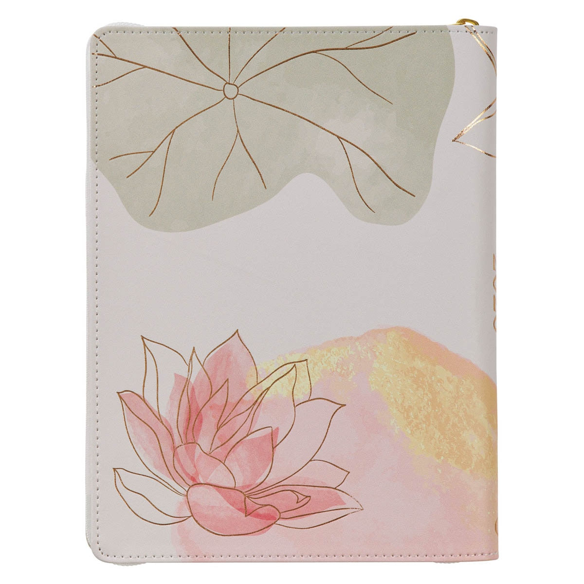 2026 Be Still Large Zippered Pink Faux Leather 18-month Planner for Women