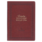 Saddle Tan Faux Leather NLT Everyday Devotional Bible for Men