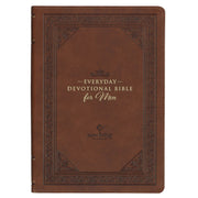 Chestnut Brown Faux Leather NLT Everyday Devotional Bible for Men