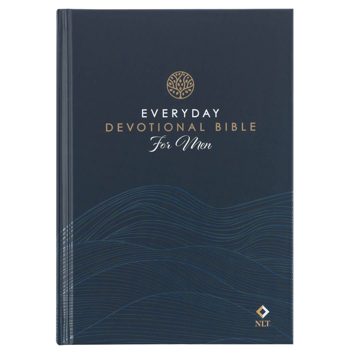 Navy Wave Hardcover NLT Everyday Devotional Bible for Men