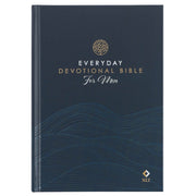 Navy Wave Hardcover NLT Everyday Devotional Bible for Men