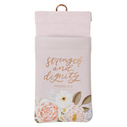 Strength and Dignity Pink Floral Faux Leather Double Eyeglass Case - Proverbs 31:25