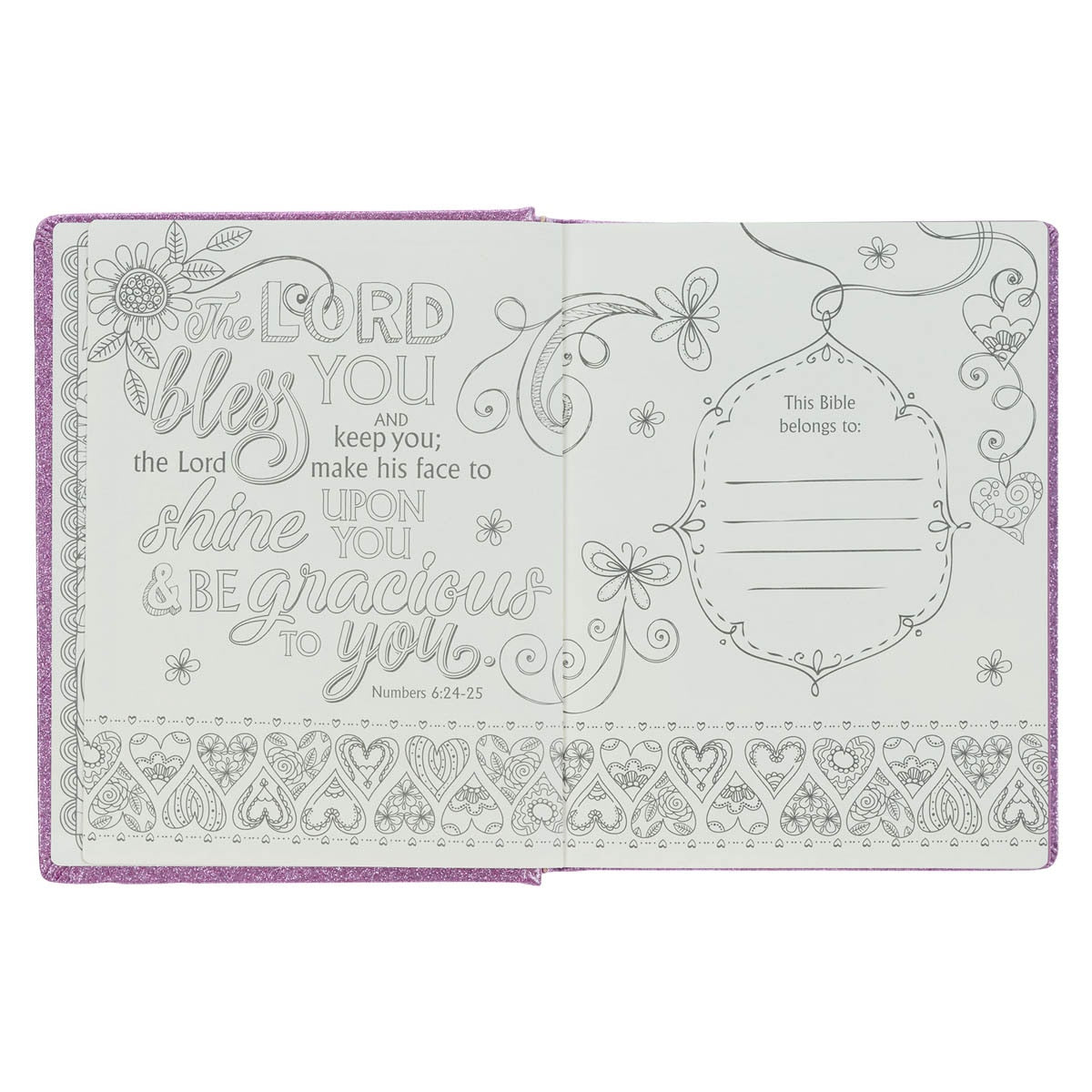 Purple Glitter My Creative Bible for Girls - an ESV Journaling Bible