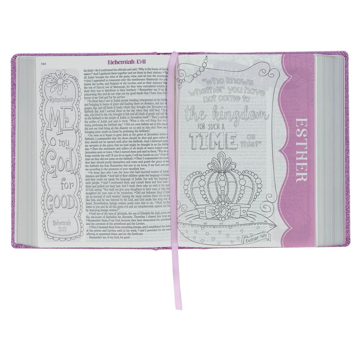 Purple Glitter My Creative Bible for Girls - an ESV Journaling Bible